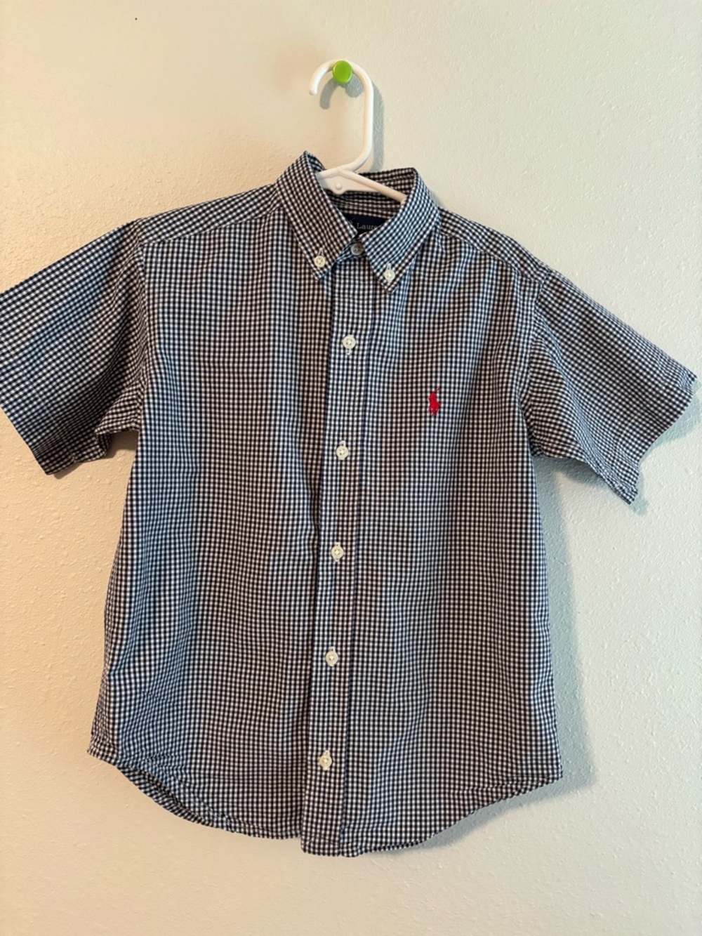 Polo by Ralph Lauren Navy & White Gingham Short-Sleeve Button-Down
